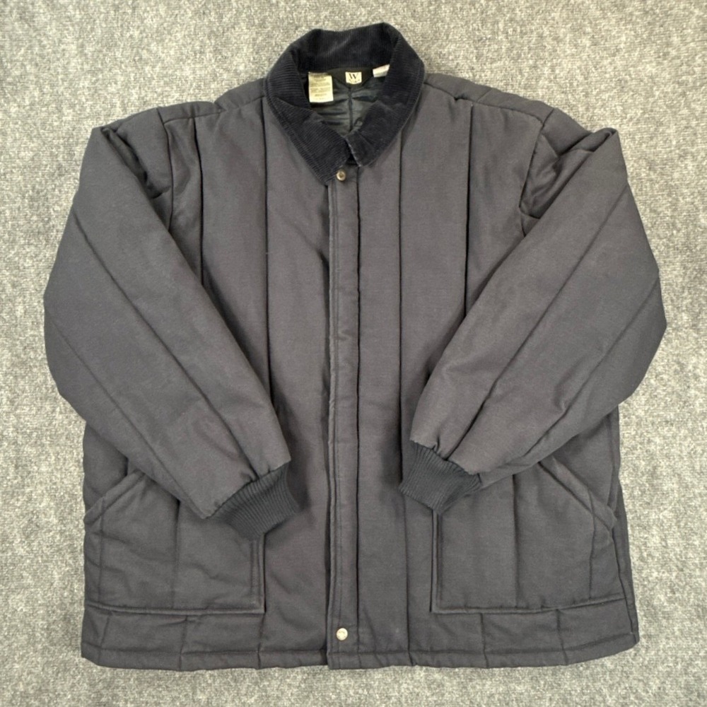 Walls Insulated Work Jacket Mens 3XL Navy Cotton Corduroy Collar Chore Coat